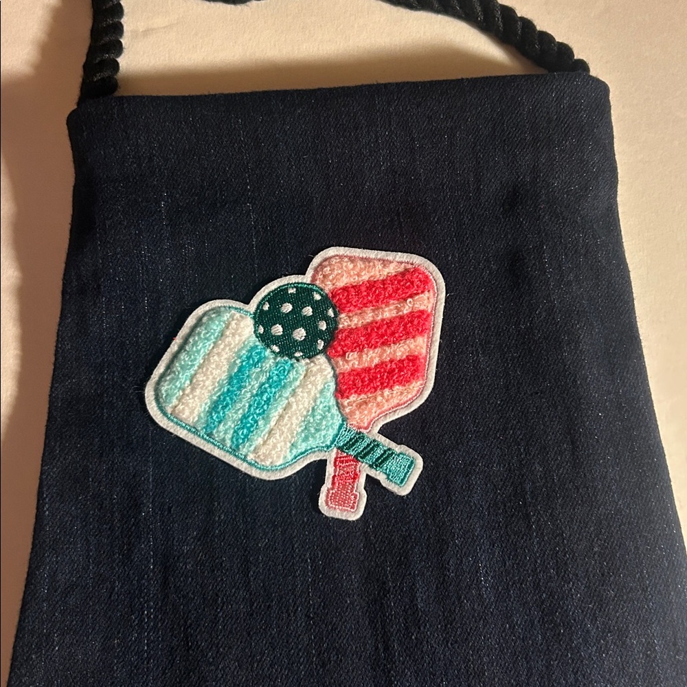 PICKLEBALL Fun Purse PB colorful Patch Denim
Crossbody ORIGINAL Unique